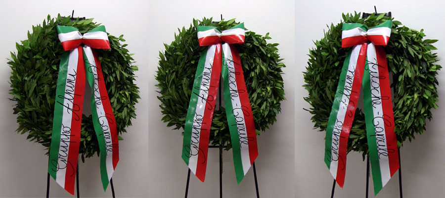 Corona alloro commemorativa caduti